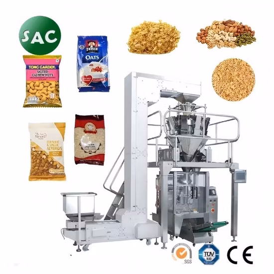 Empaquetadora automática de bolsas de granos para chips de nueces