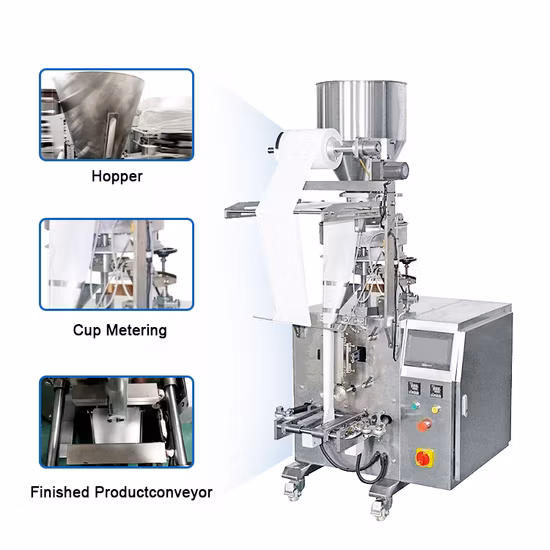 Máquina envasadora de bolsitas de anacardo y pistacho, bolsa de chips de sal, caramelo, nueces mixtas, ponderación automática completa, gránulo Vffs